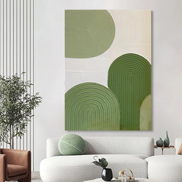 Abstract and Decorative Painting - Modern fashion green by Palette Knife wall art minimalism